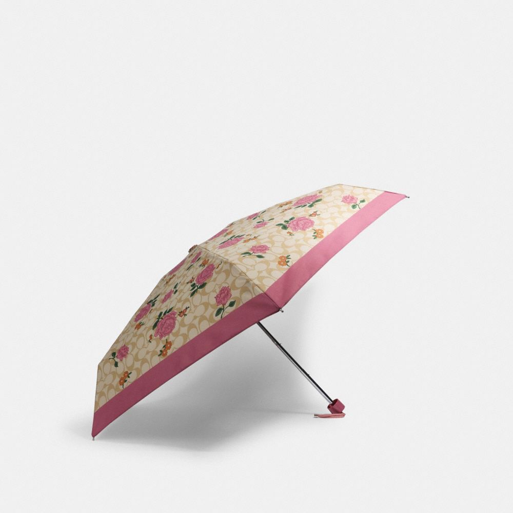 COACH Mini Umbrella In Signature Prairie Rose Print