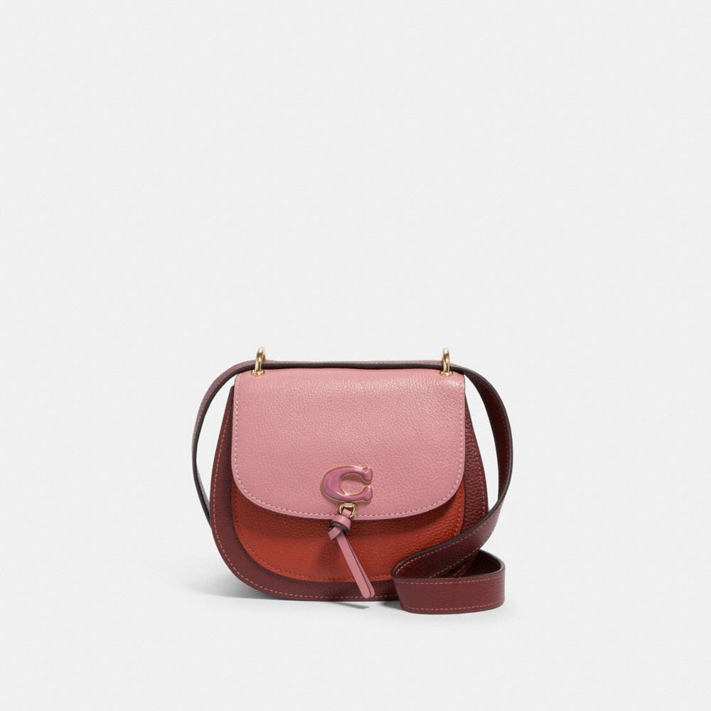 coach colorblock saddle bag
