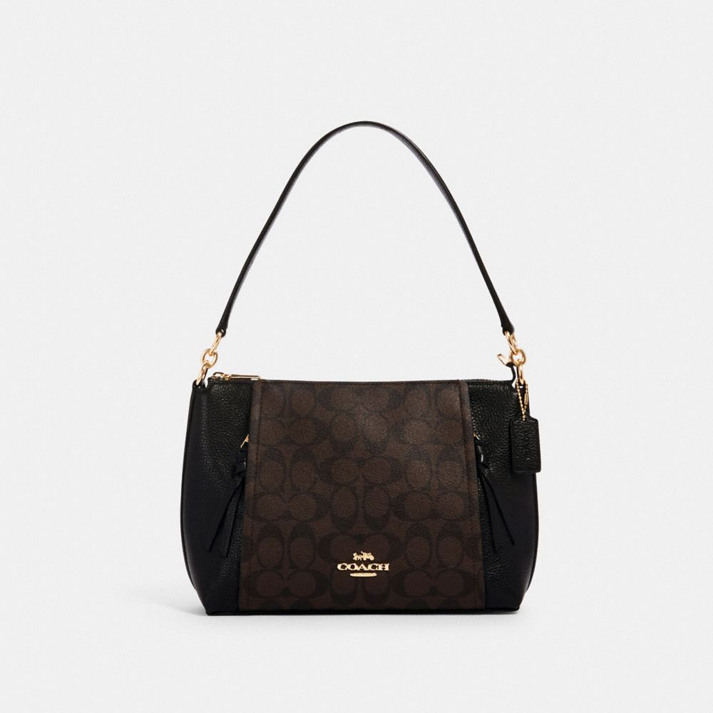 coach black signature shoulder bag