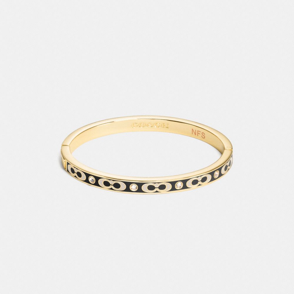 SIGNATURE STONE HINGED BANGLE | COACH®