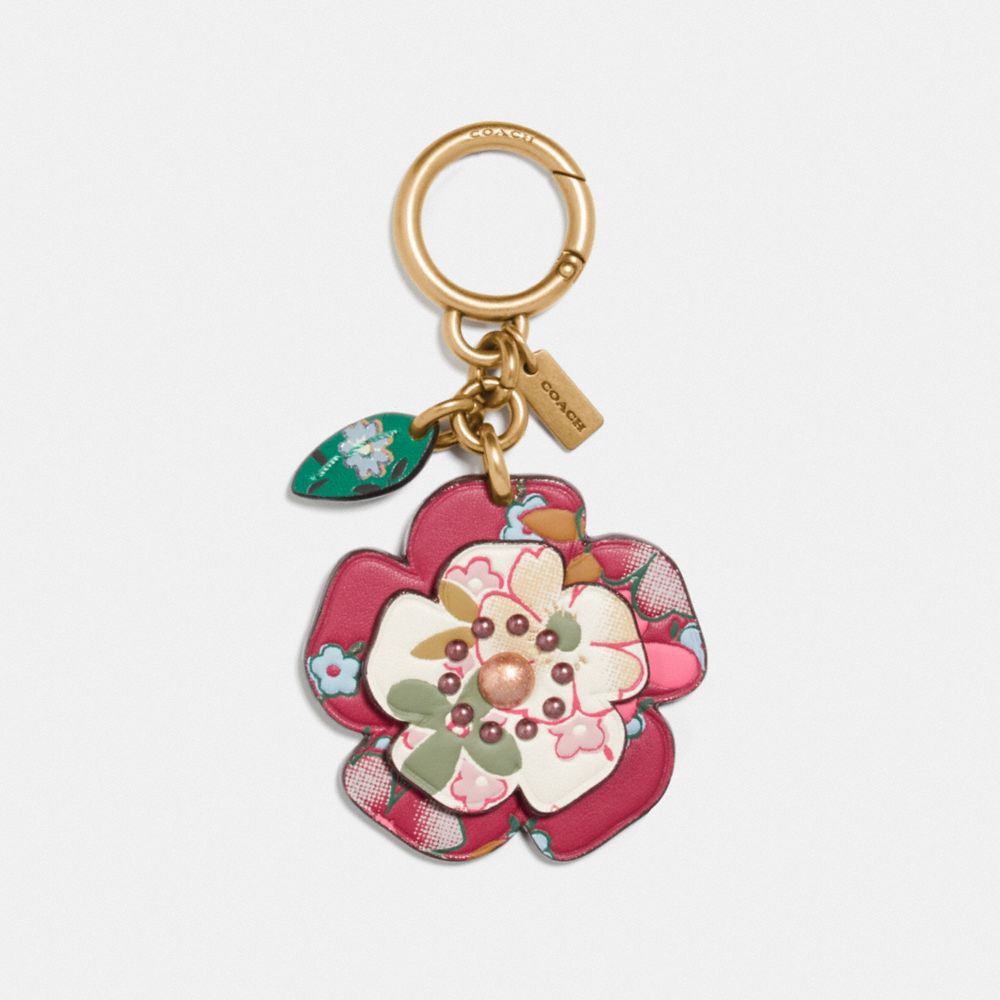 coach tea rose bag charm