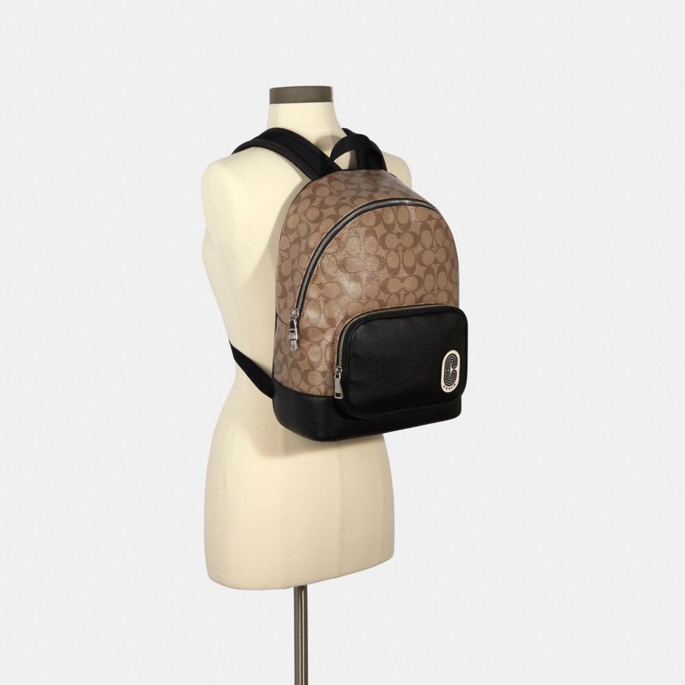 COACH Court Backpack In Signature Canvas With Patch
