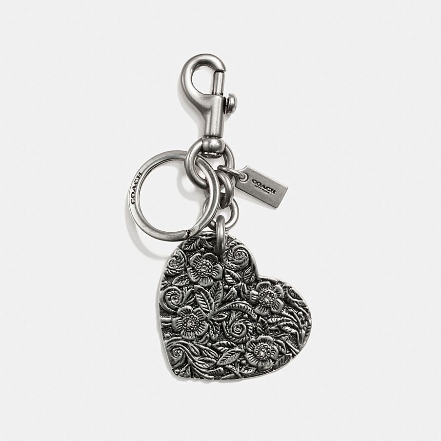 COACH: Tooled Heart Bag Charm