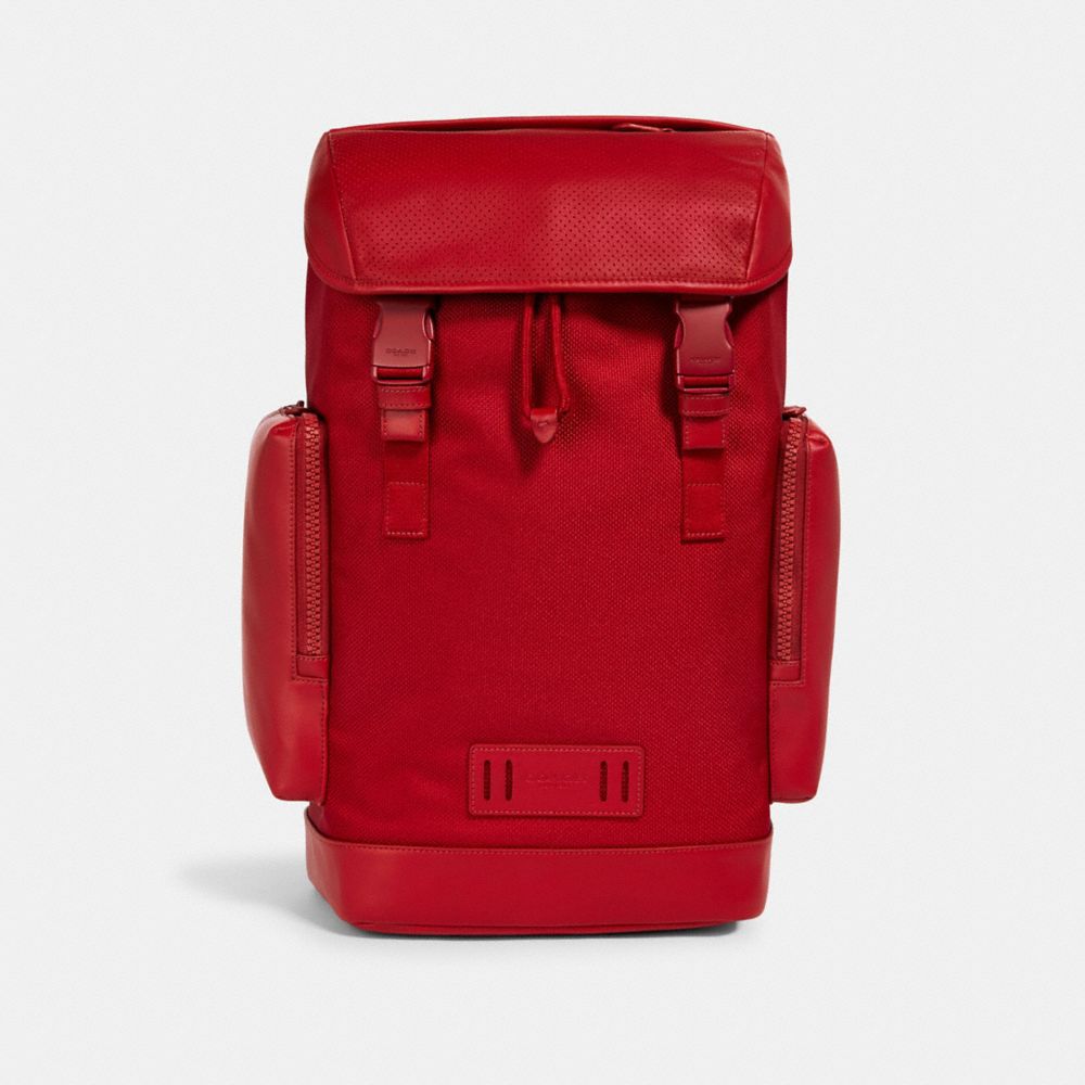 coach red backpack