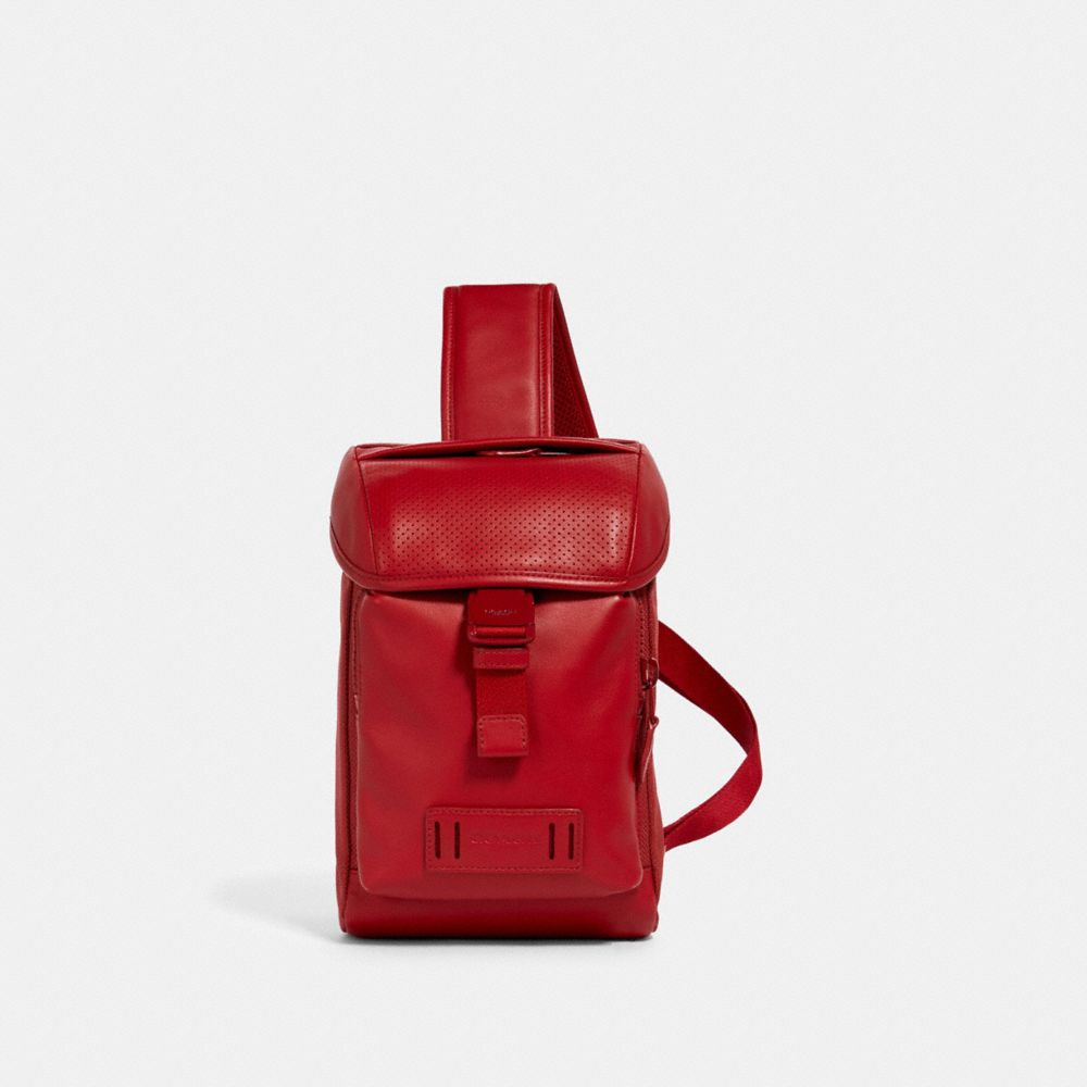 coach red mini backpack