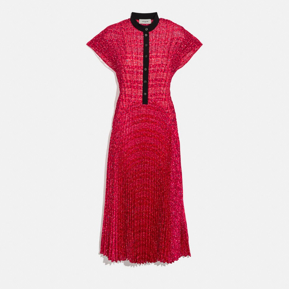 pleated dress red