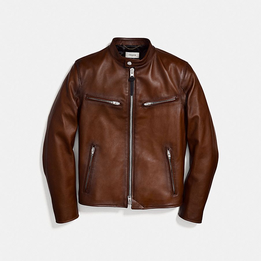 COACH: Leather Racer Jacket