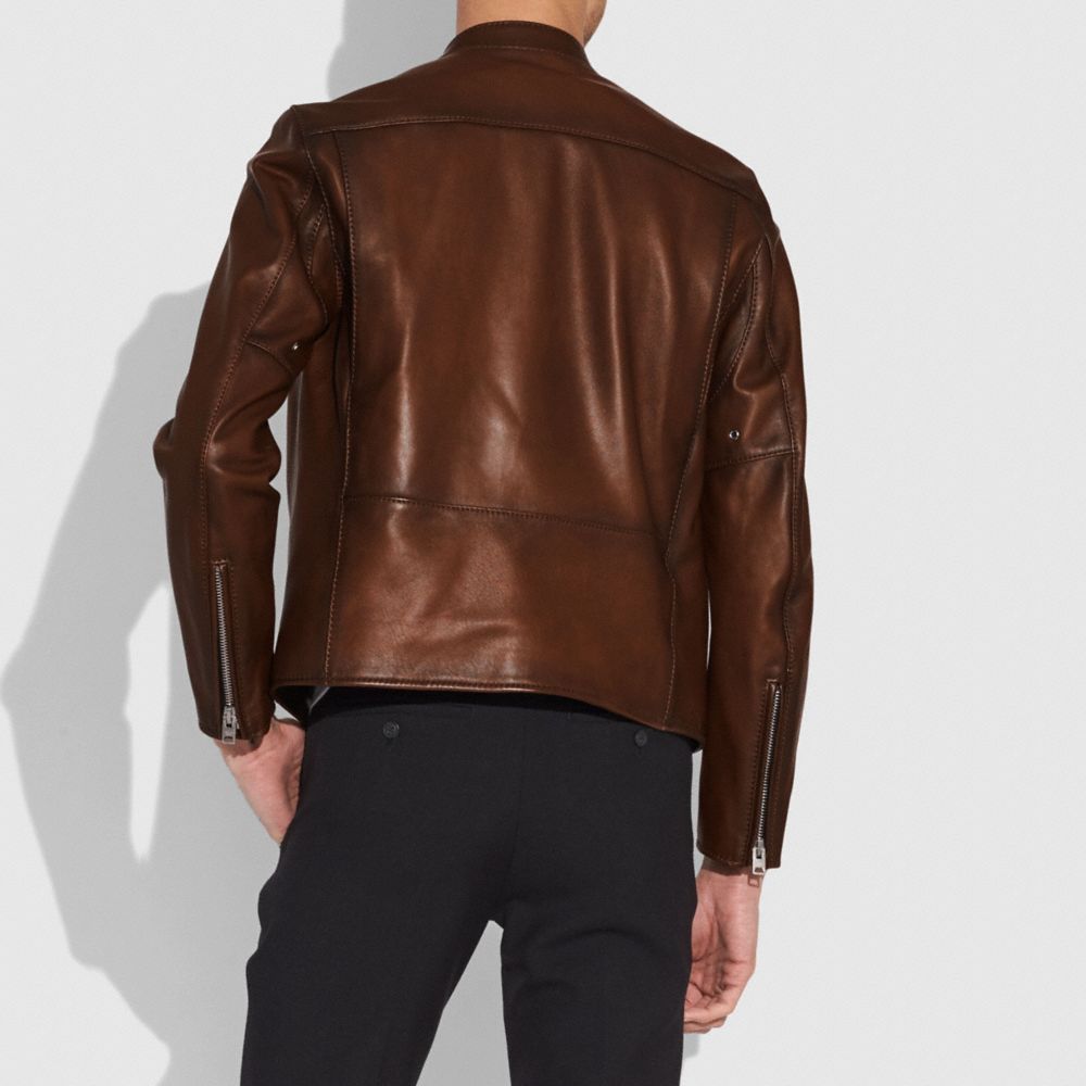 Leather Racer Jacket COACH