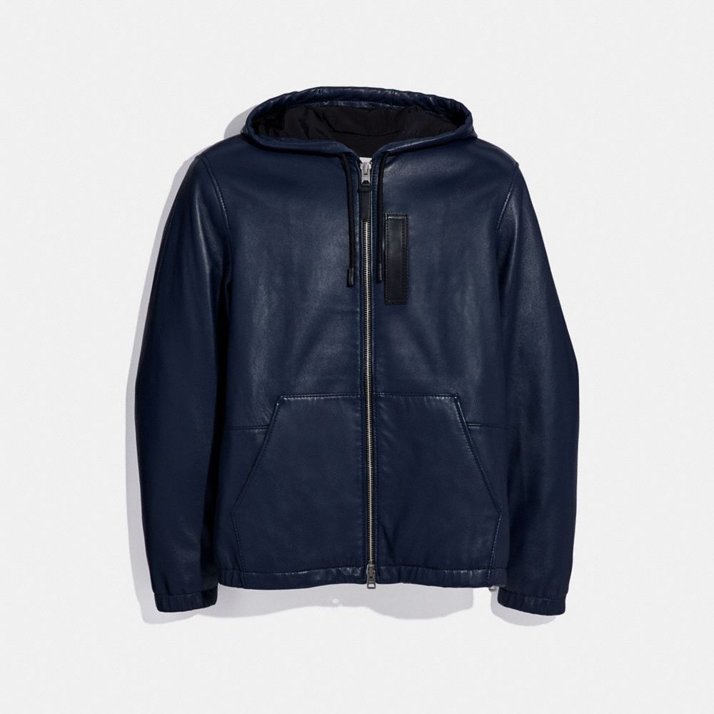 navy jacket with hood