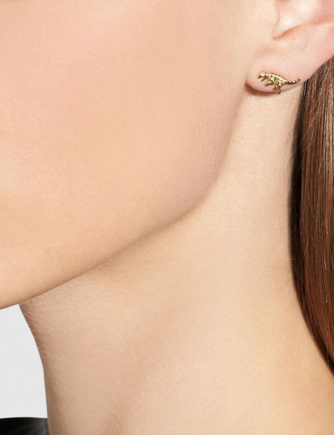 COACH: Mini 18k Gold Plated Rexy Stud Earrings