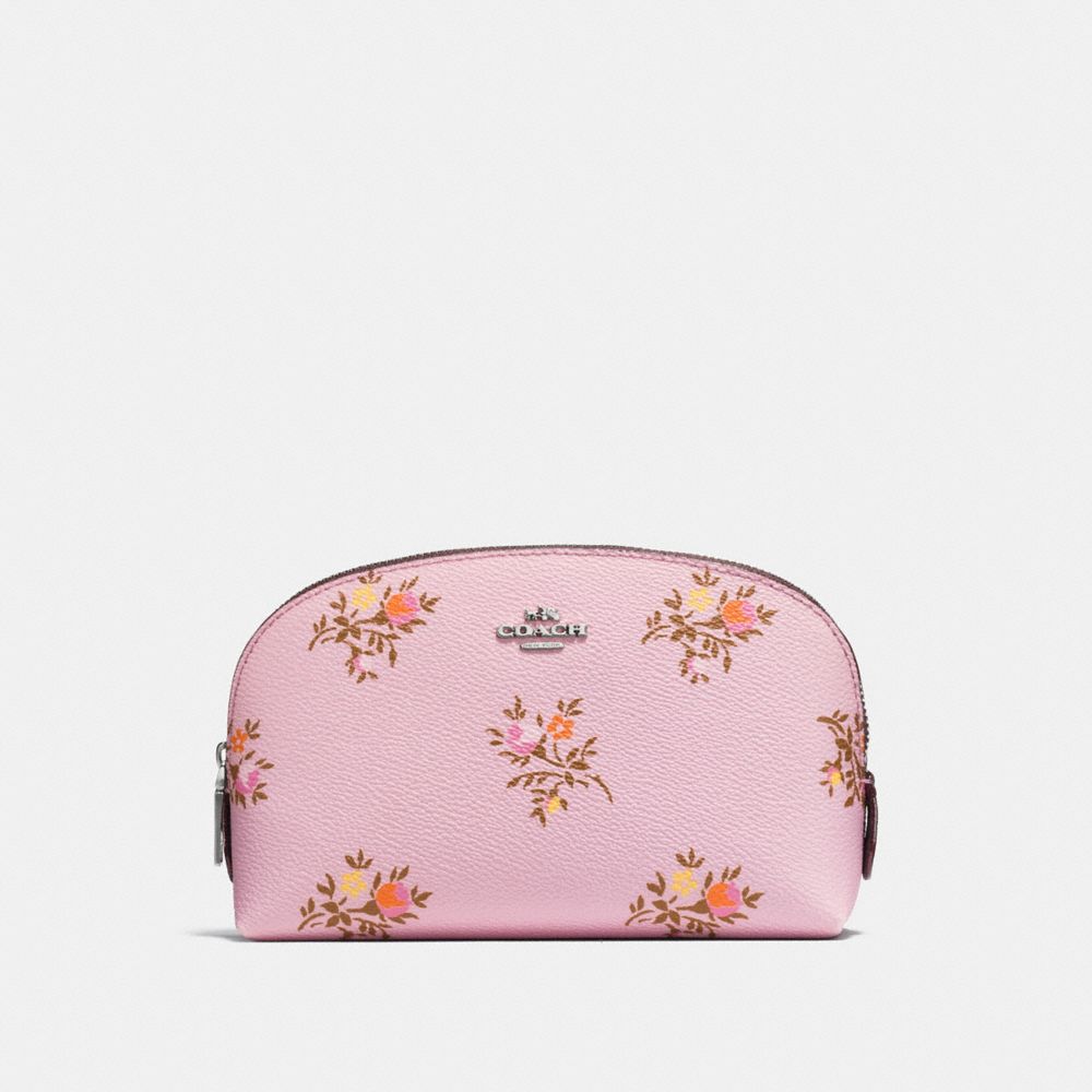 COACH Cosmetic Case 17 With Cross Stitch Floral Print
