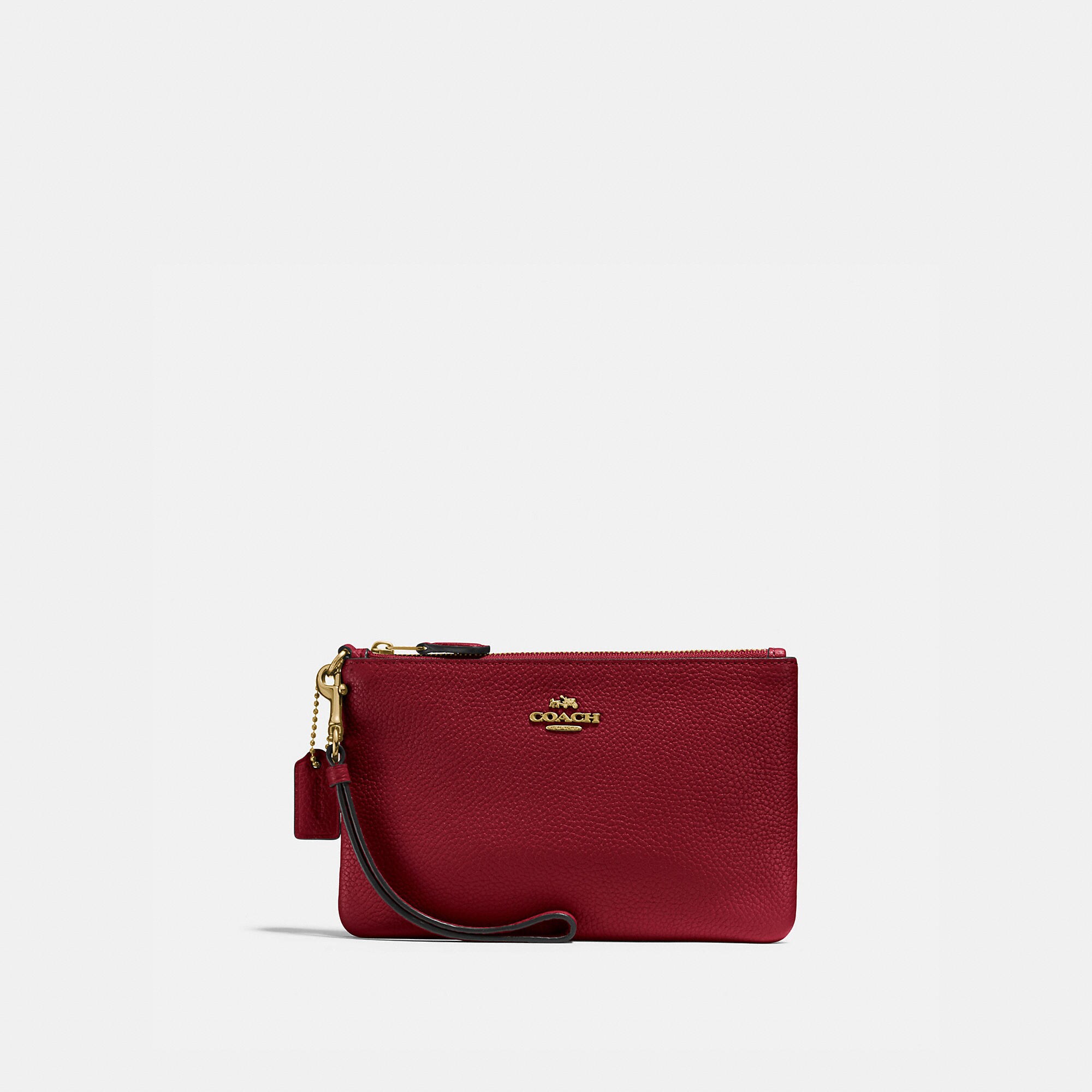 Coach Small Wristlet In Red