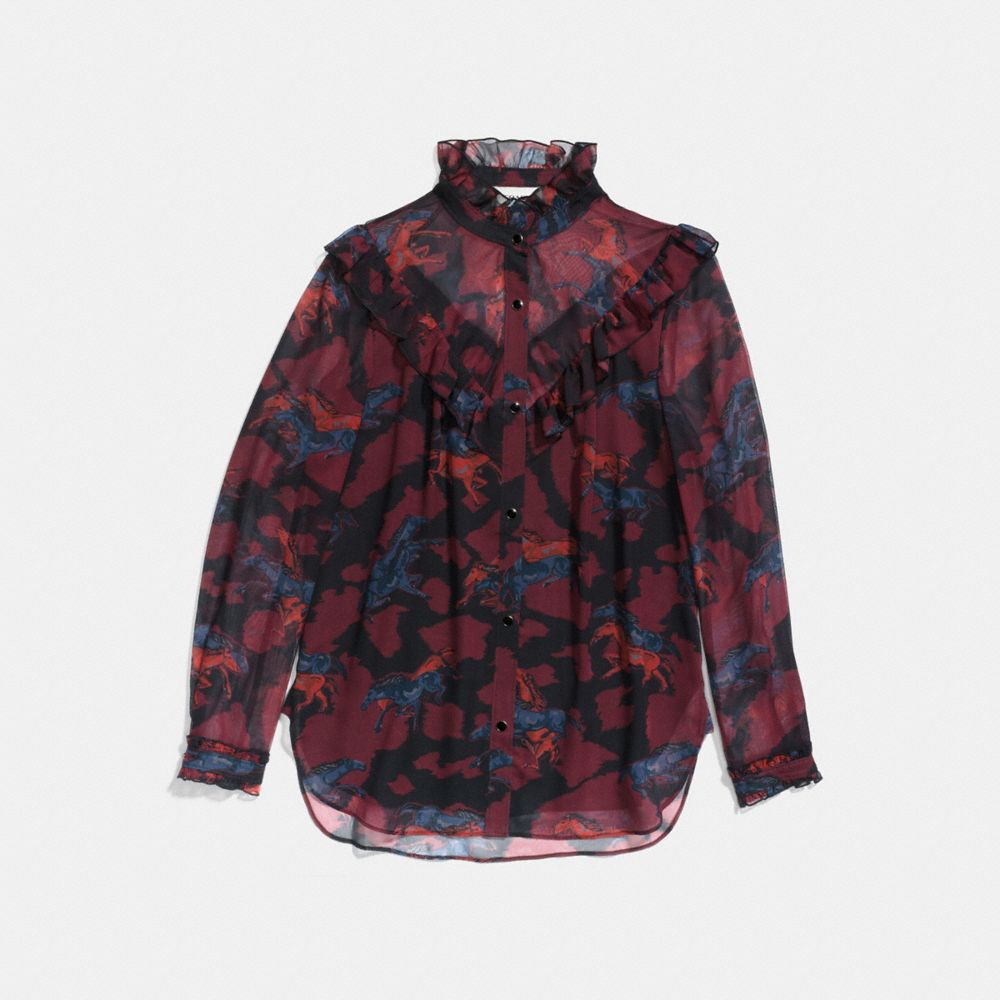 COACH Horse Print Western Blouse