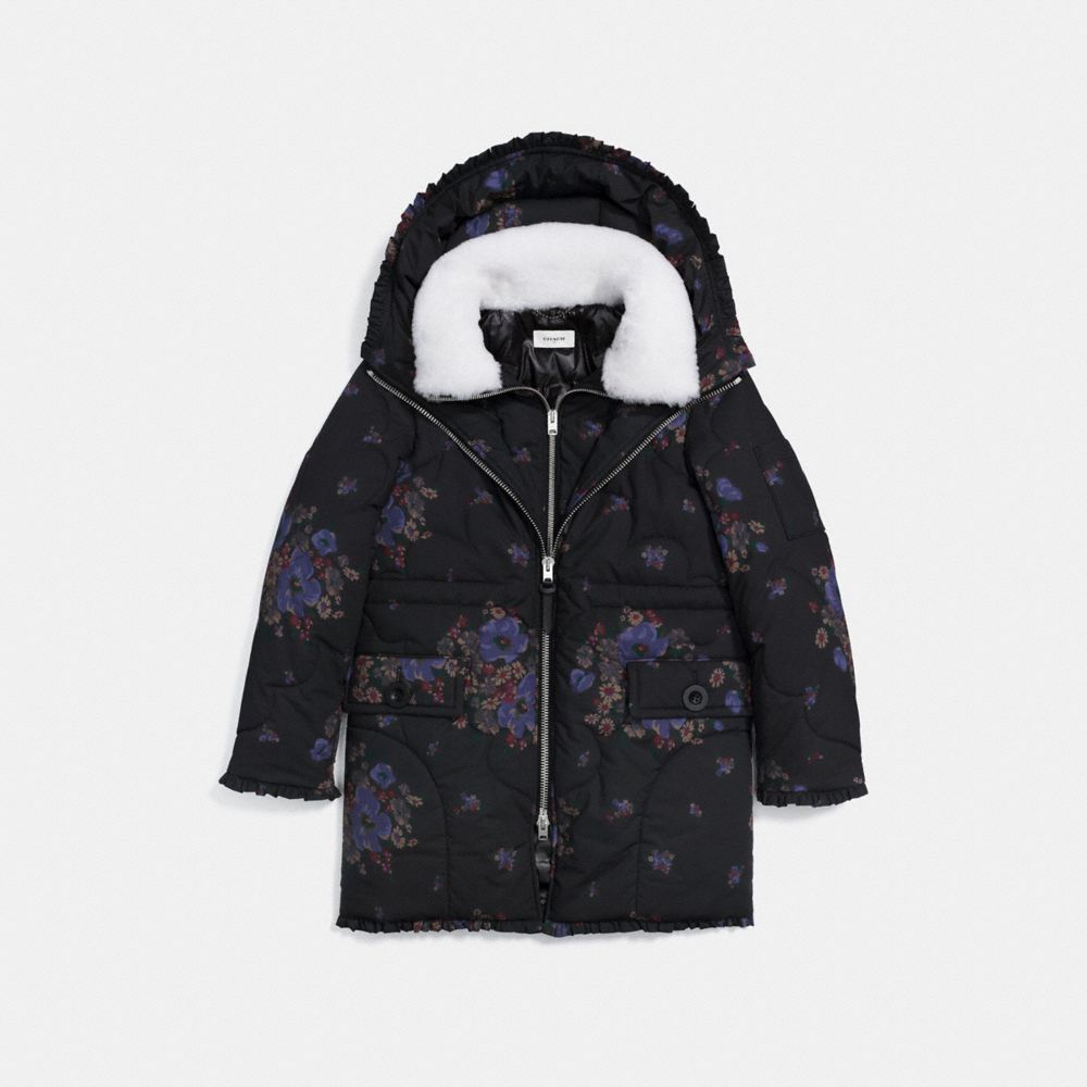 floral print puffer jacket