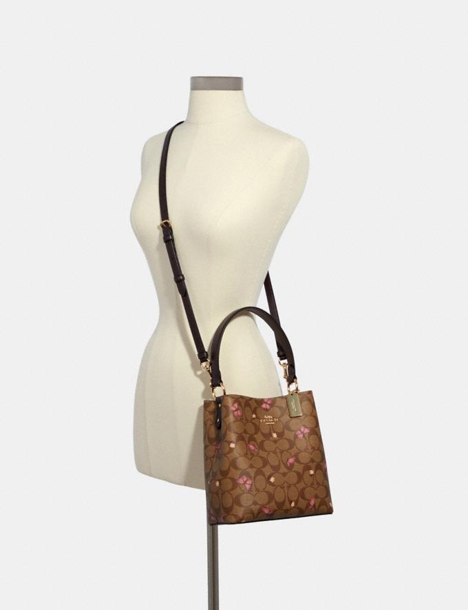 coach small town bucket bag in signature canvas COACH: Small Town Bucket Bag In Signature Canvas With Butterfly Print
