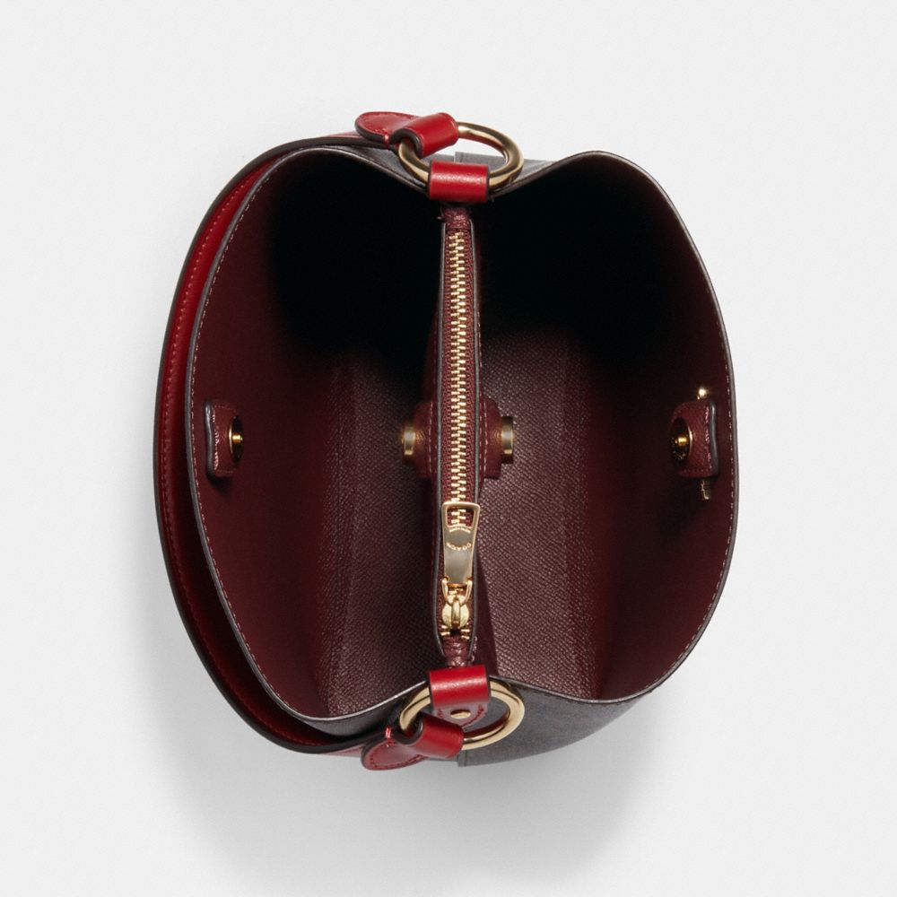 Small Town Bucket Bag In Signature Canvas, Gold/Brown 1941 Red, Product