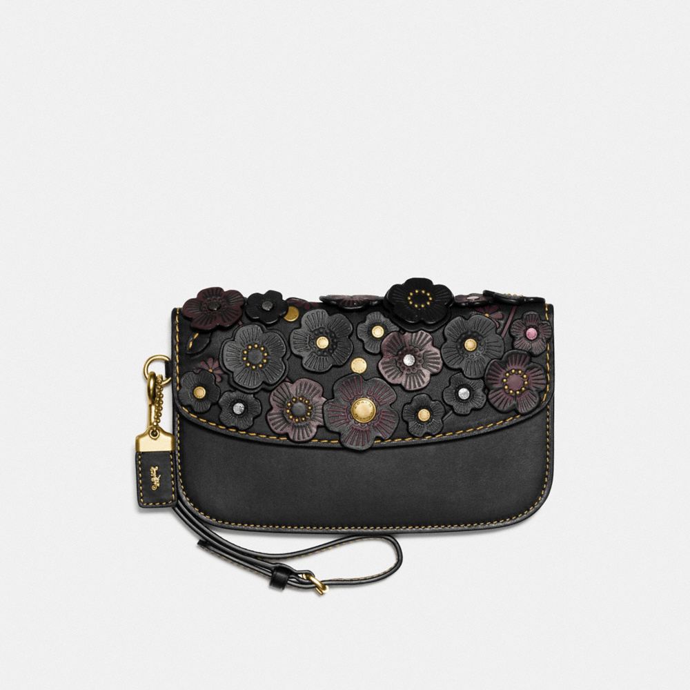 coach tea rose clutch