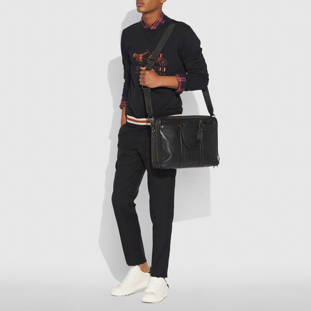 coach double zip briefcase