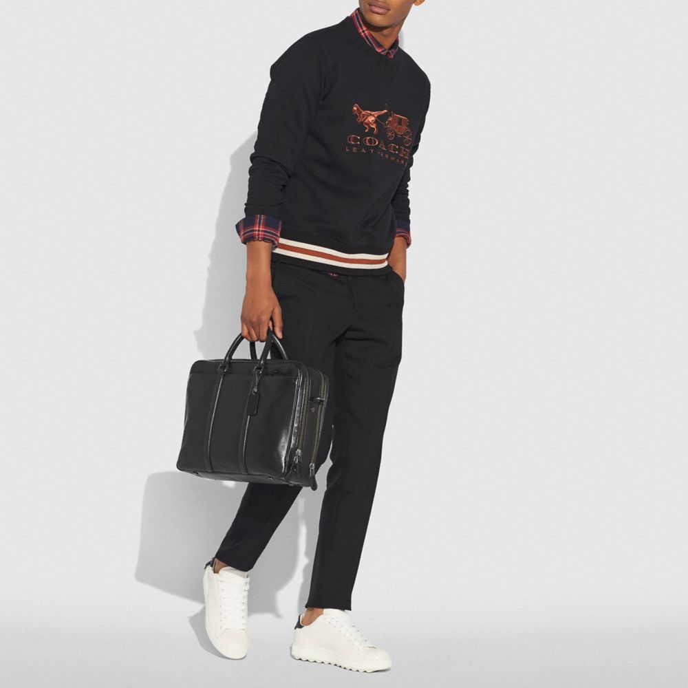 coach double zip briefcase