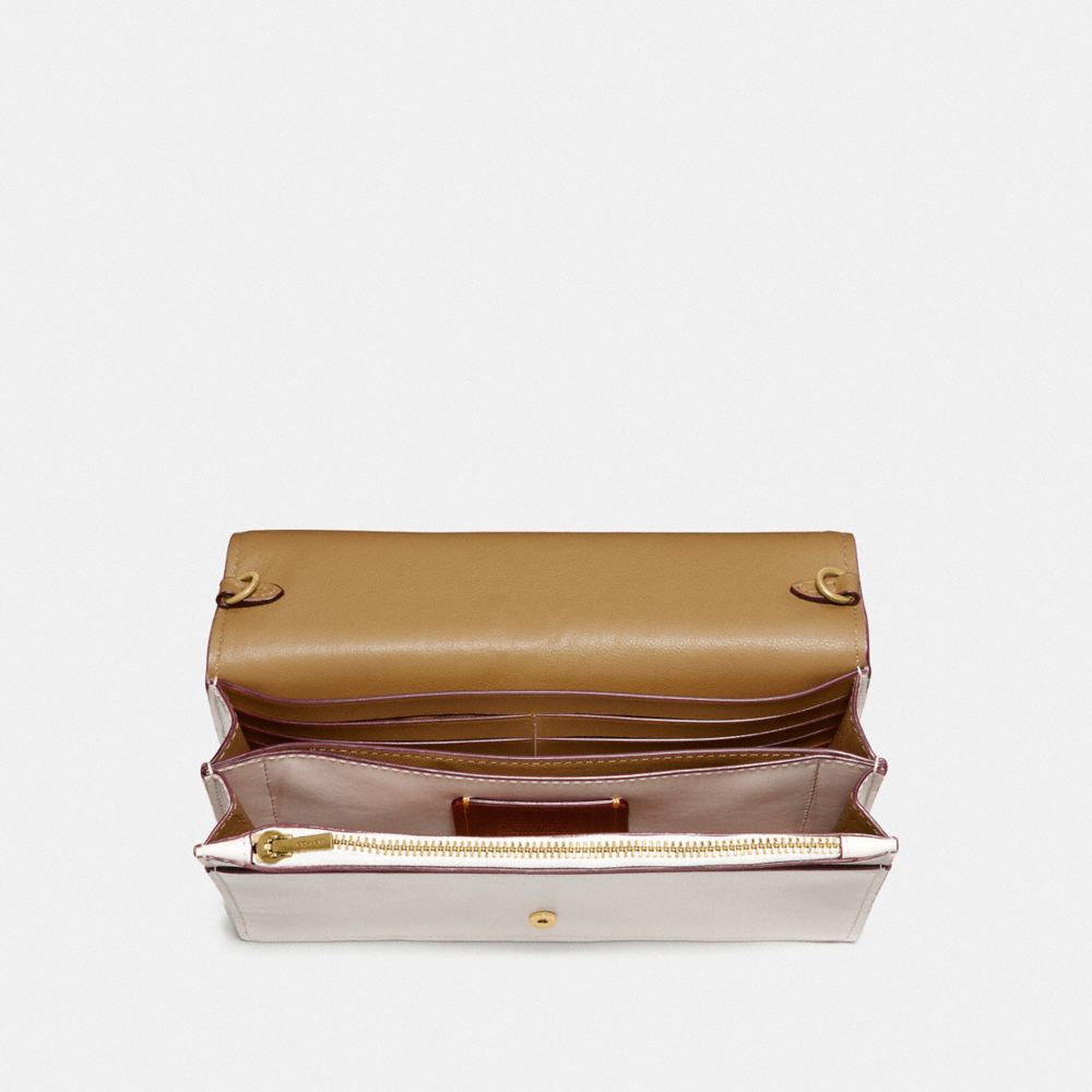 POCHETTE &Agrave; RABAT ET CHA&Icirc;NE AVEC MOTIF ROSE TH&Eacute; EN M&Eacute;TAL - Alternate View 2