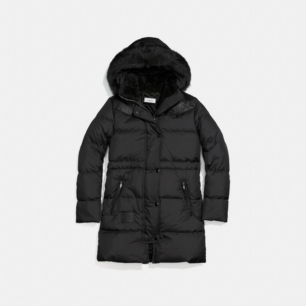 COACH Shearling Puffer Coat