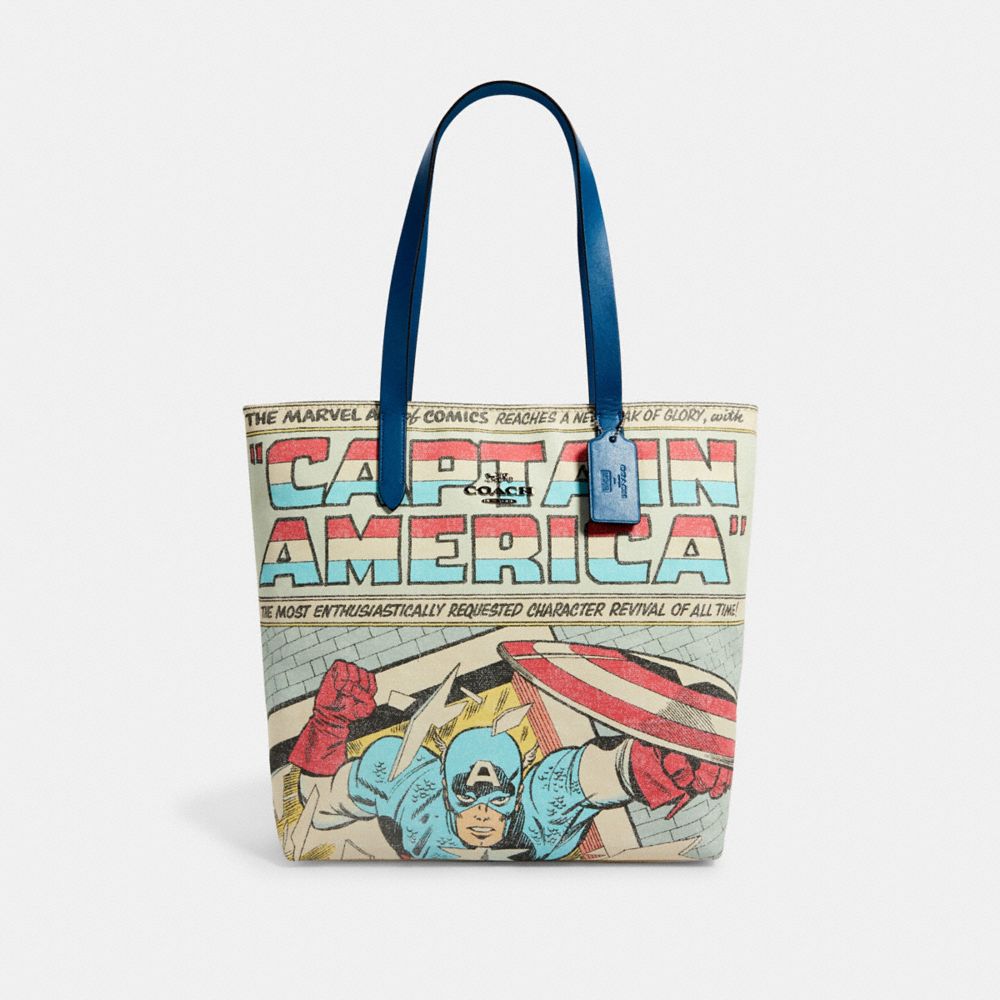 coach blue tote bag