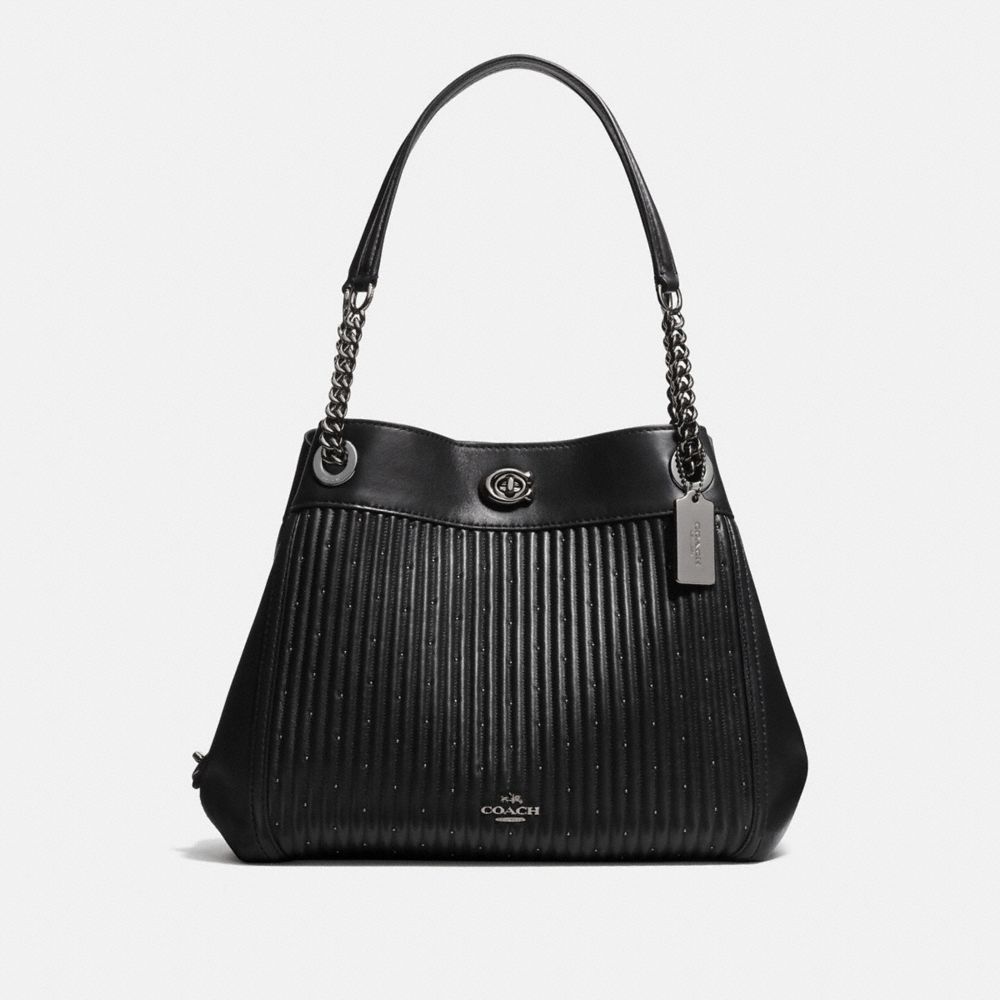 coach turnlock edie shoulder bag black