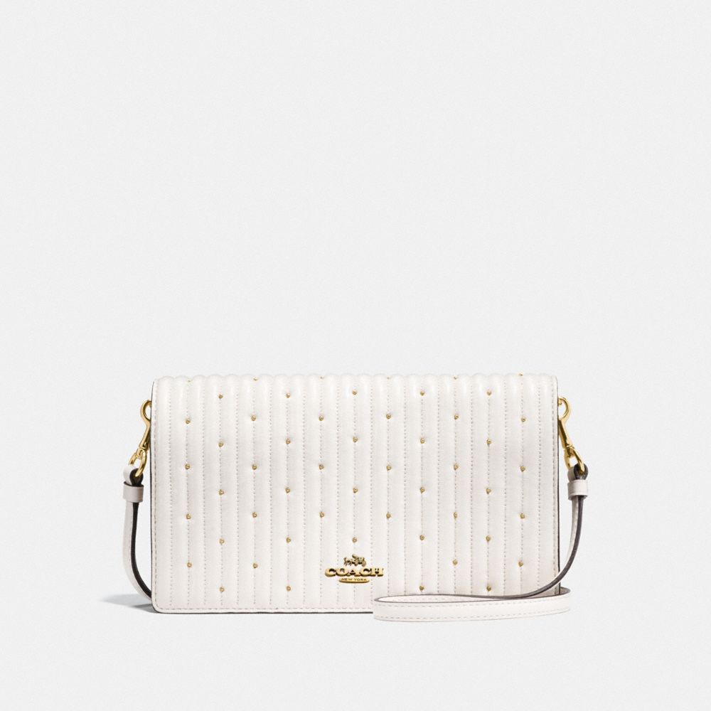 hayden foldover crossbody clutch with rivets