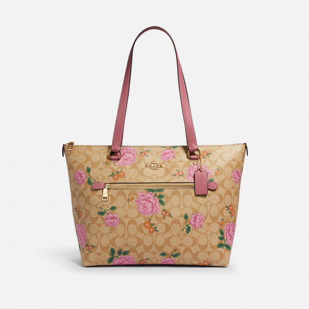 coach rose print camera bag