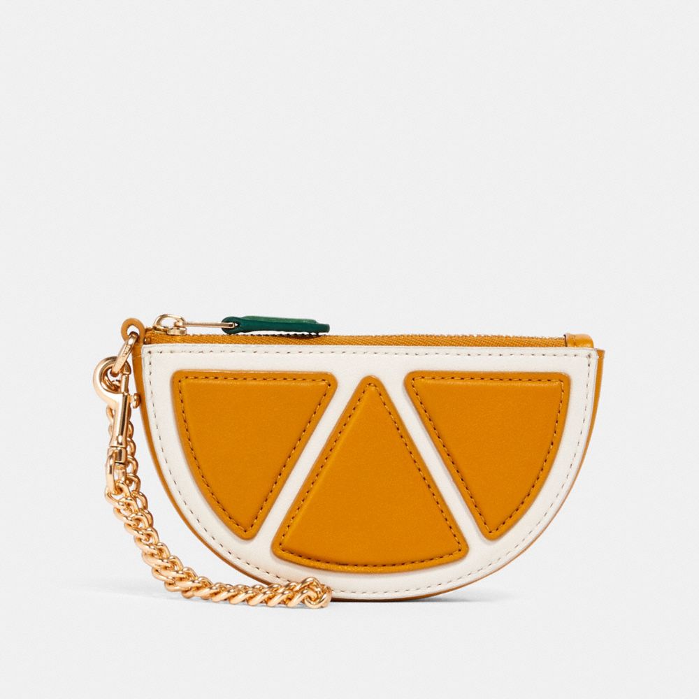 orange coach wallet