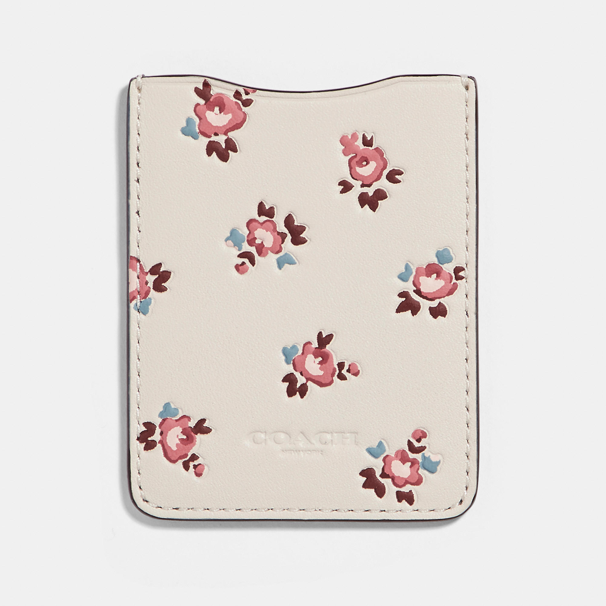 COACH COACH PHONE POCKET STICKER WITH FLORAL BLOOM PRINT,27666 E1T