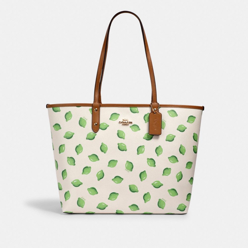 coach green tote