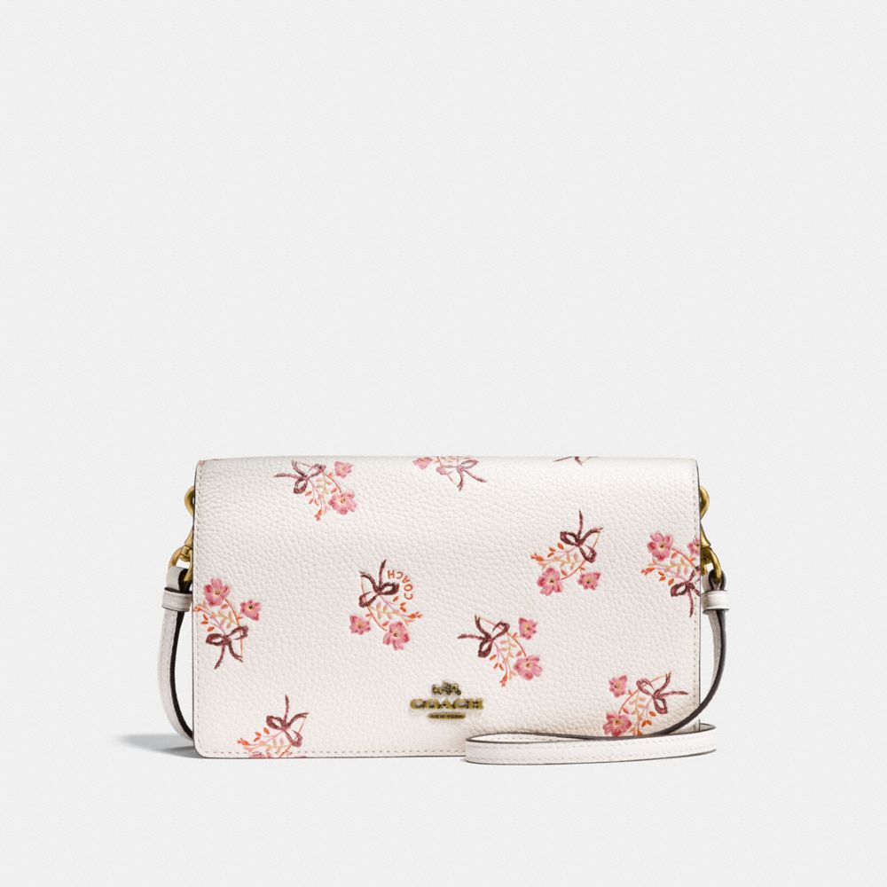 COACH Foldover Crossbody Clutch With Floral Bow Print