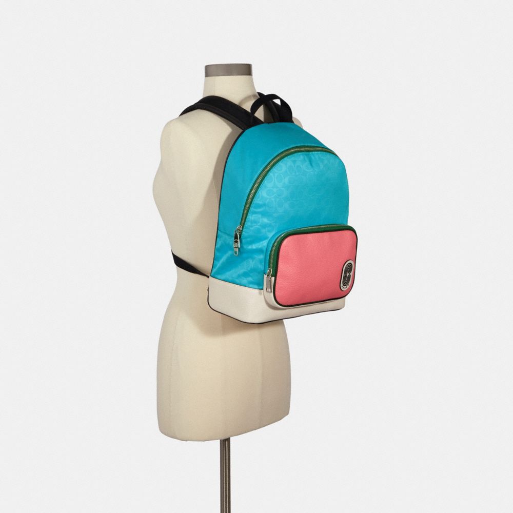 COACH® Outlet Court Backpack In Signature Nylon With Patch