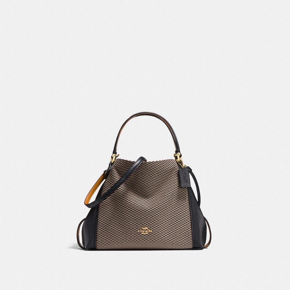 coach edie shoulder bag 28 in signature jacquard