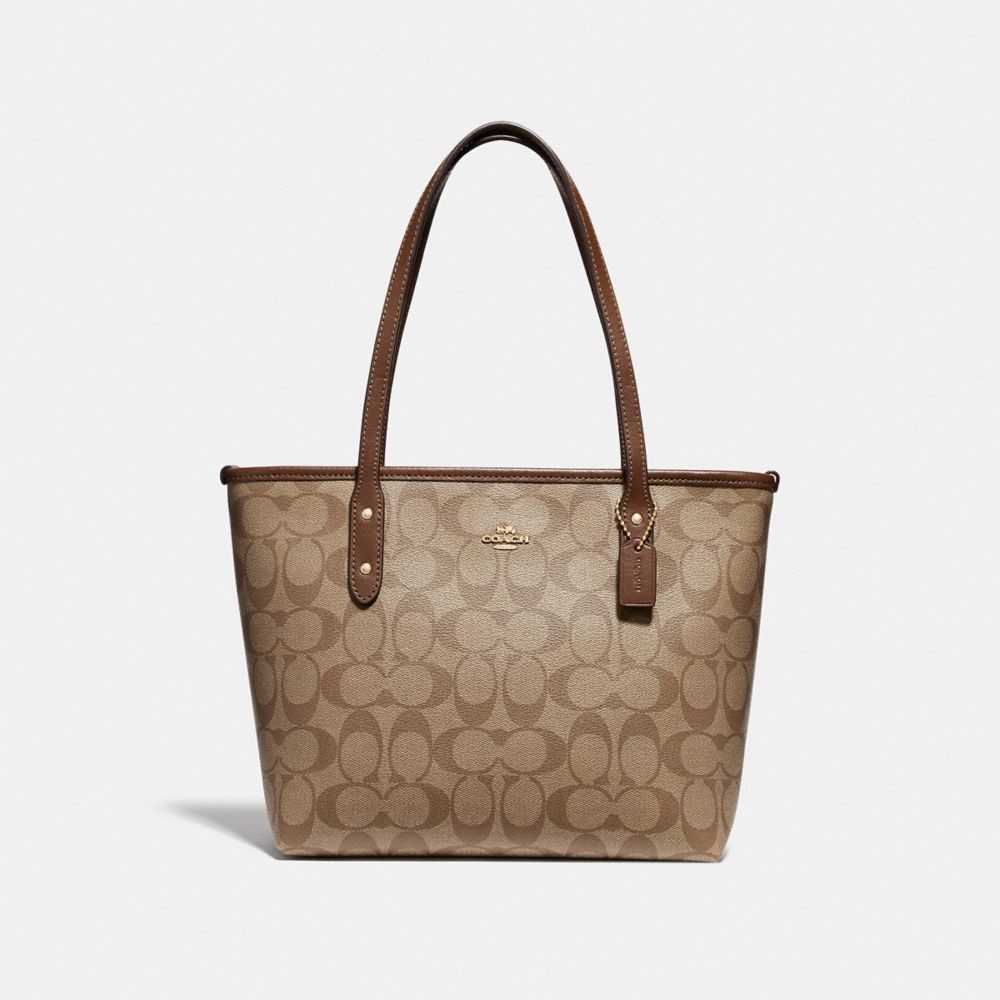 coach sig city zip tote