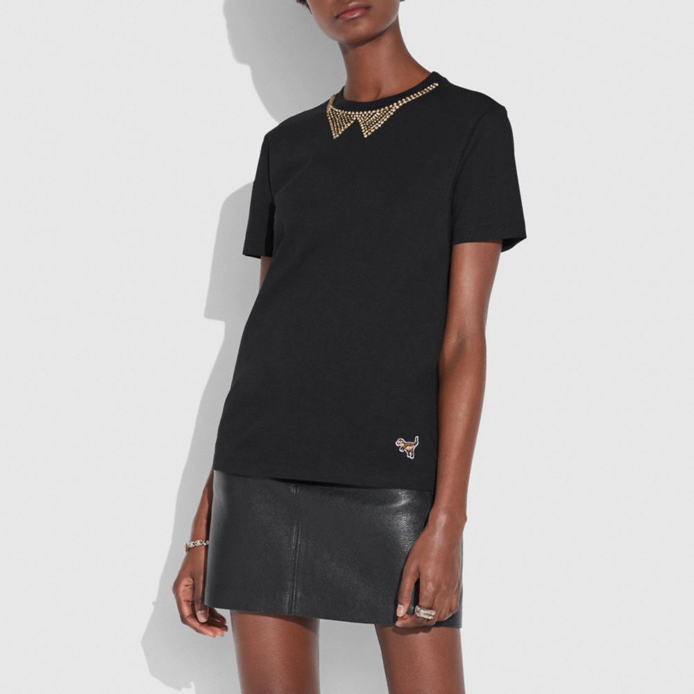 Embellished Collar TShirt COACH
