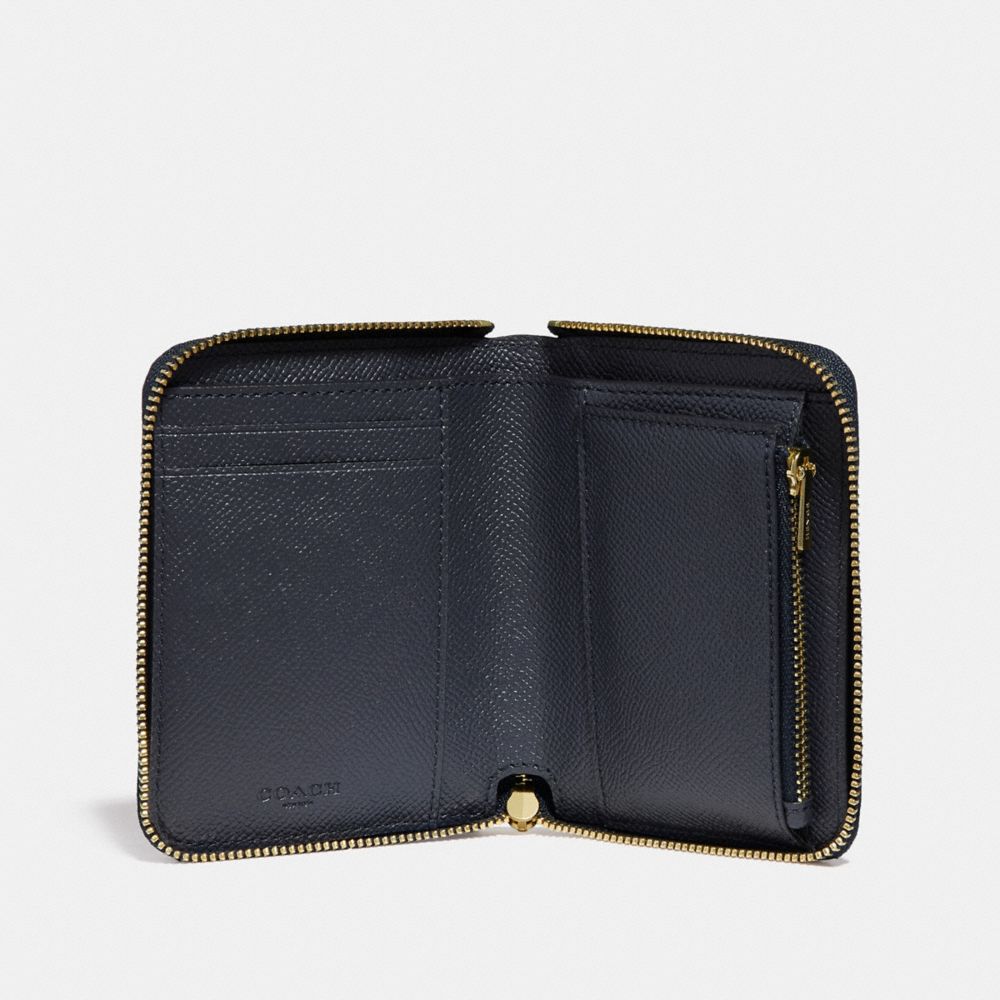 Coach Small Zip Around Wallet Li/Navy Women Small Leather Goods Small Wallets Alternate View 1