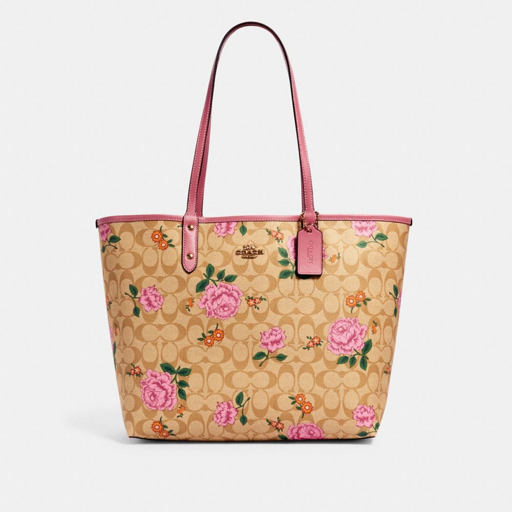 coach pink tote bag