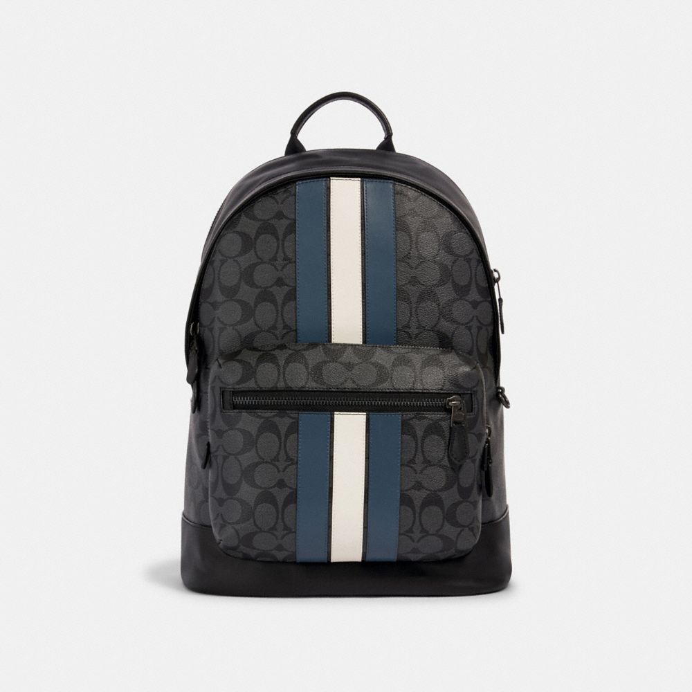 coach varsity stripe backpack