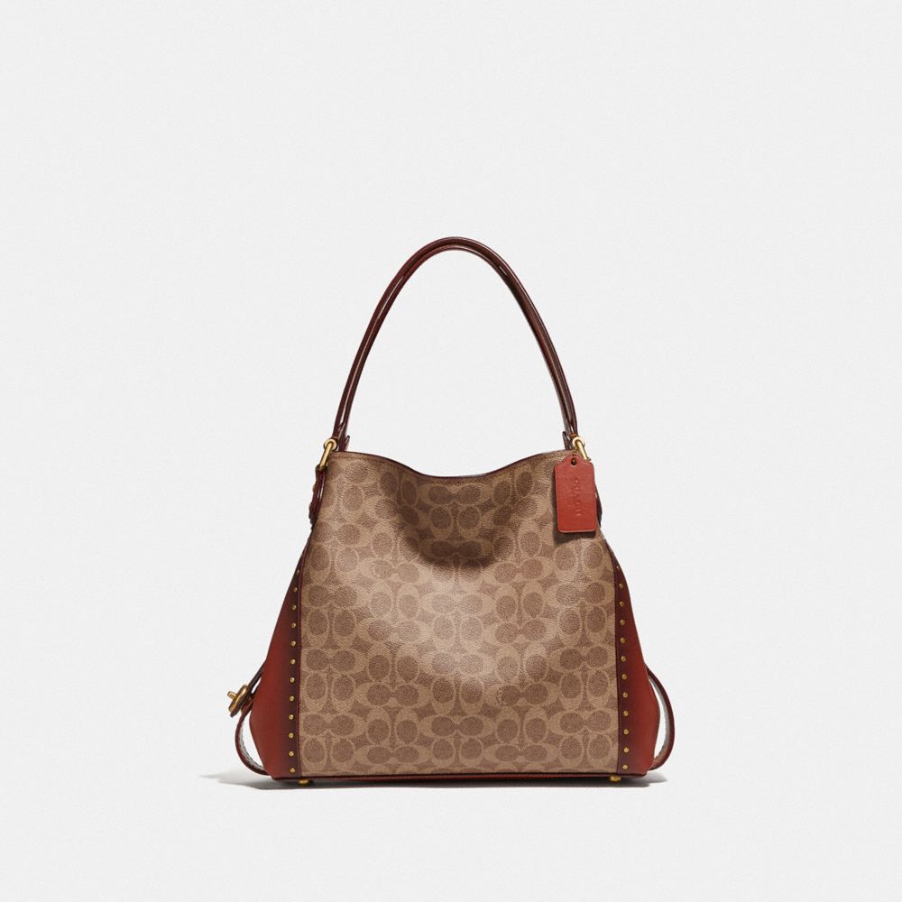 coach edie leather shoulder bag