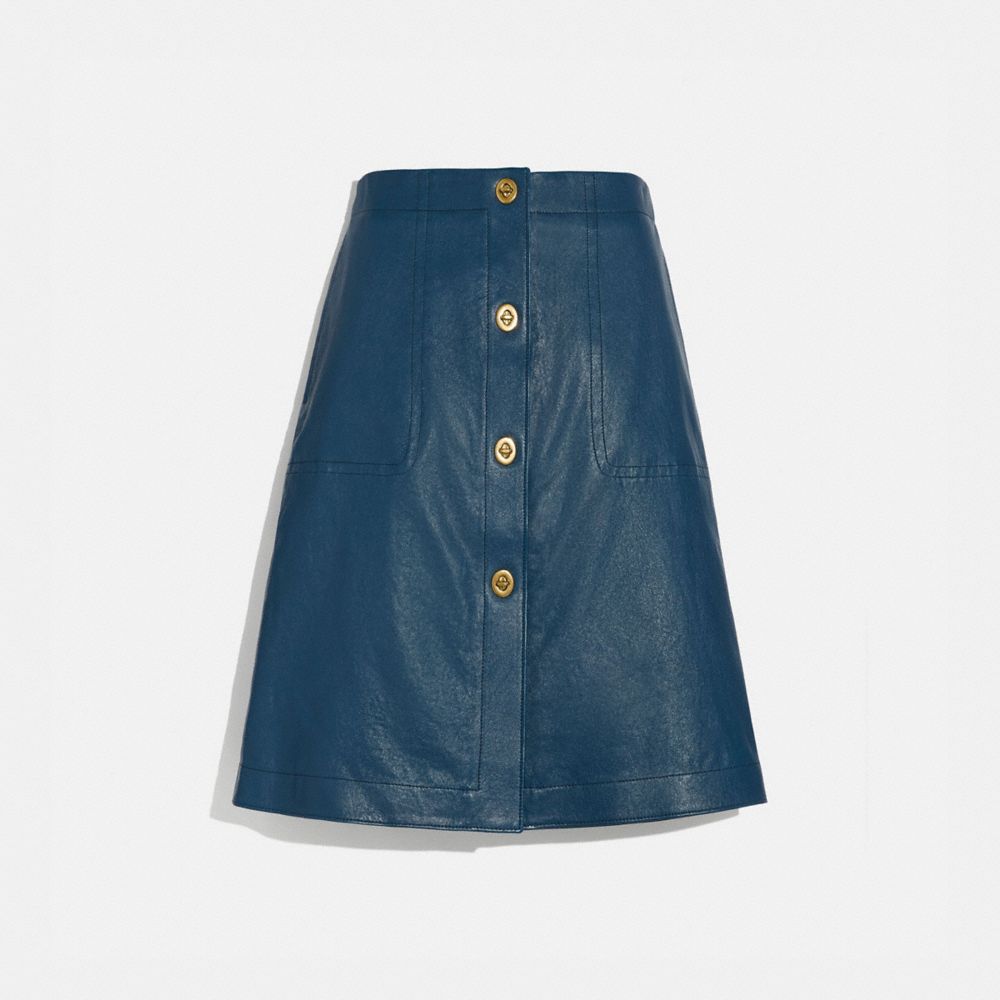 coach leather skirt with turnlock