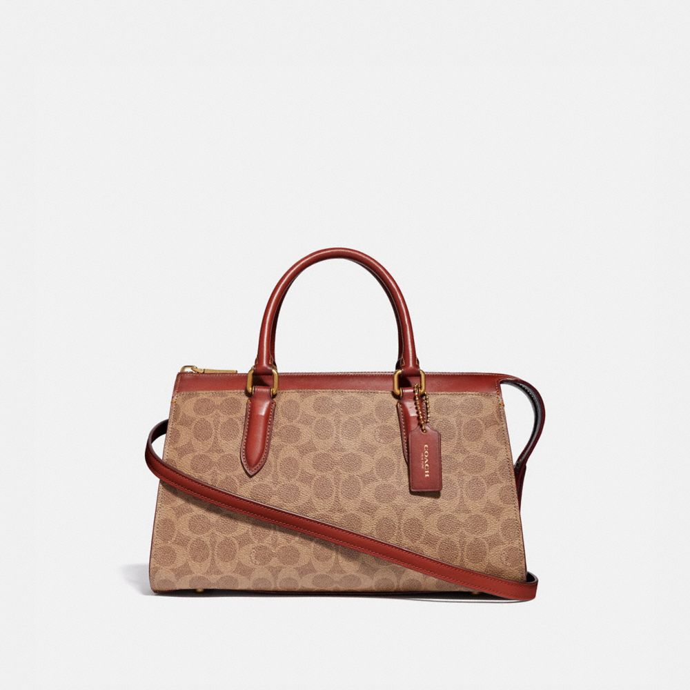 coach bond bag in signature jacquard