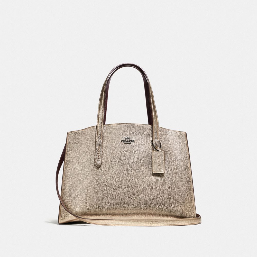 coach charlie carryall metallic