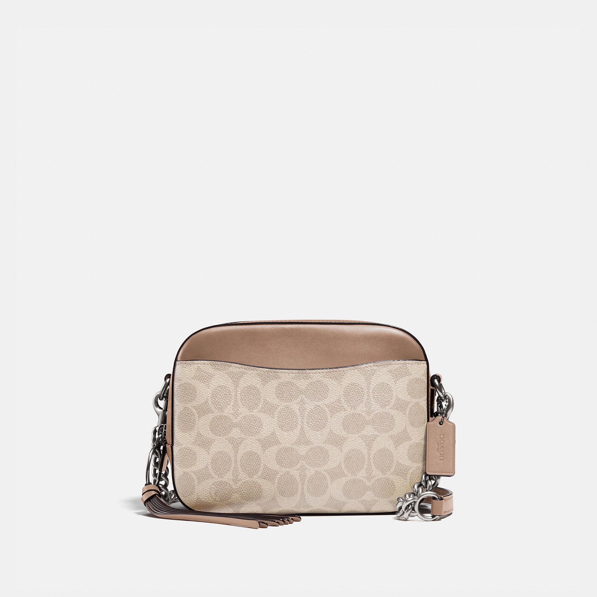 Coach Camera Bag In Signature Canvas - Women's In Silver/sand Taupe