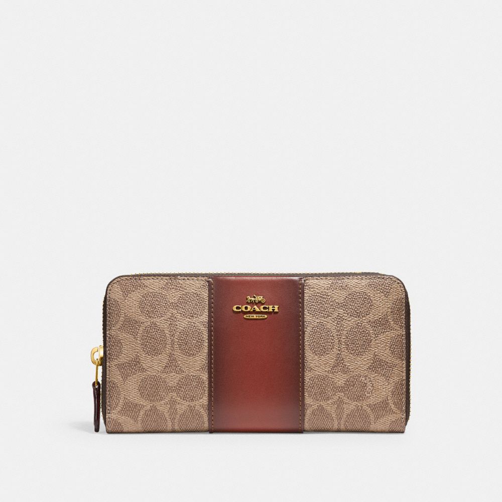 tan coach wallet