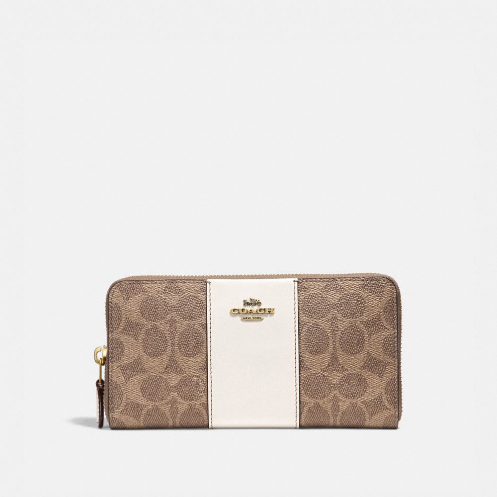 beige coach wallet