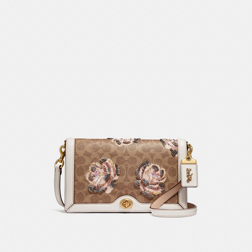 coach rose print crossbody