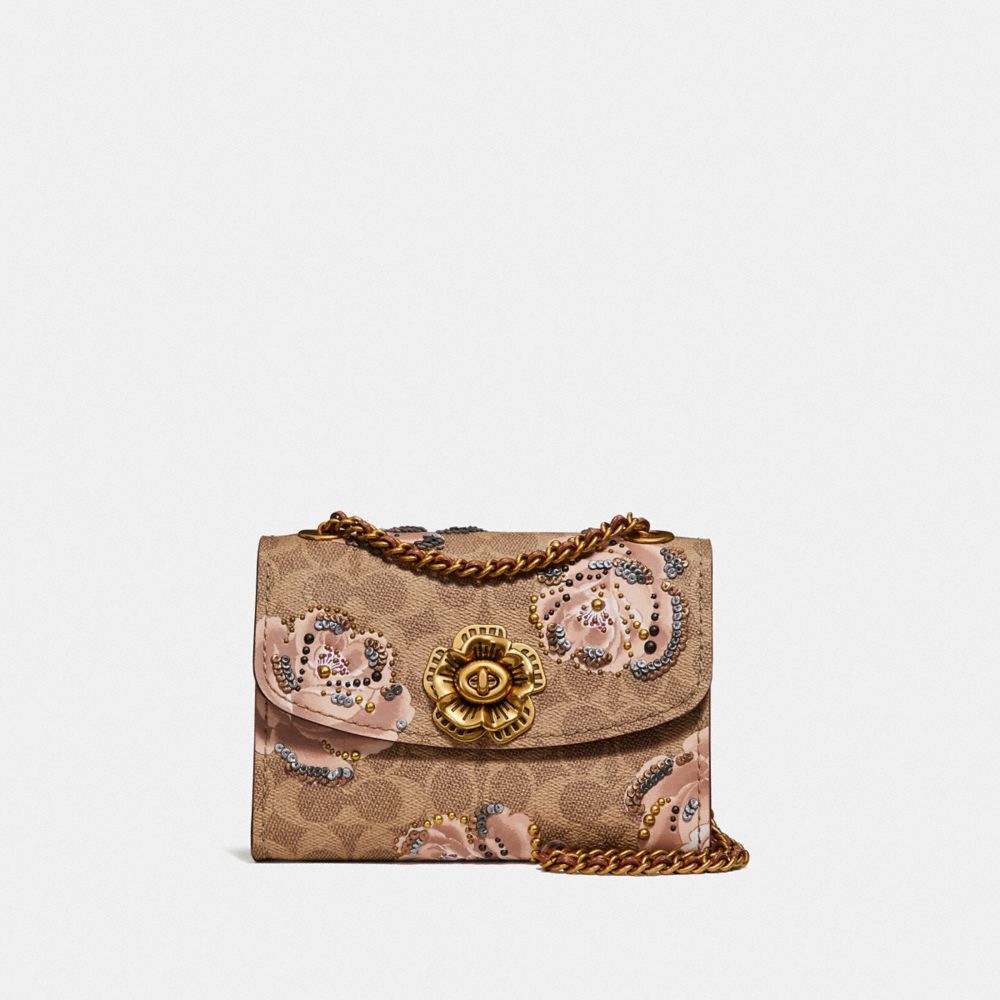 COACH Parker 18 in Embellished Signature Rose Print