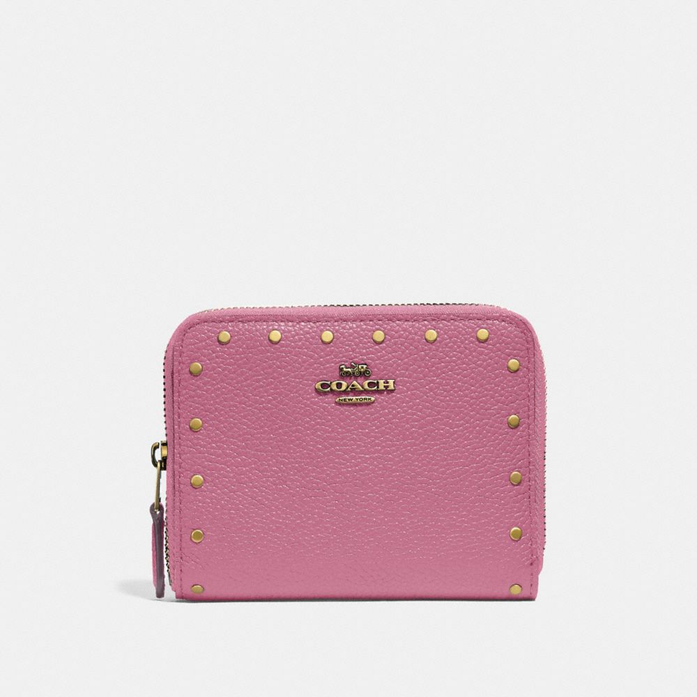 COACH Small Zip Around Wallet With Rivets